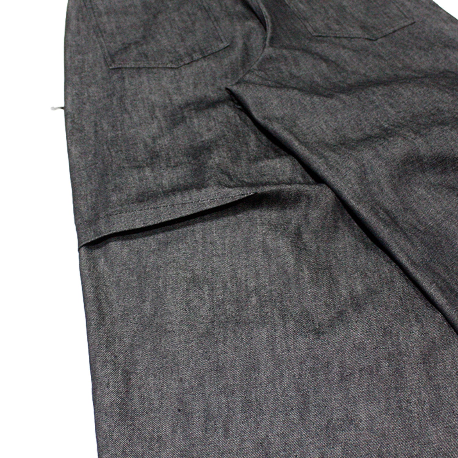 MUZE®︎ TURQUOISE LABEL -【RIDGED DENIM CROSS WIDE TROUSERS(BLACK