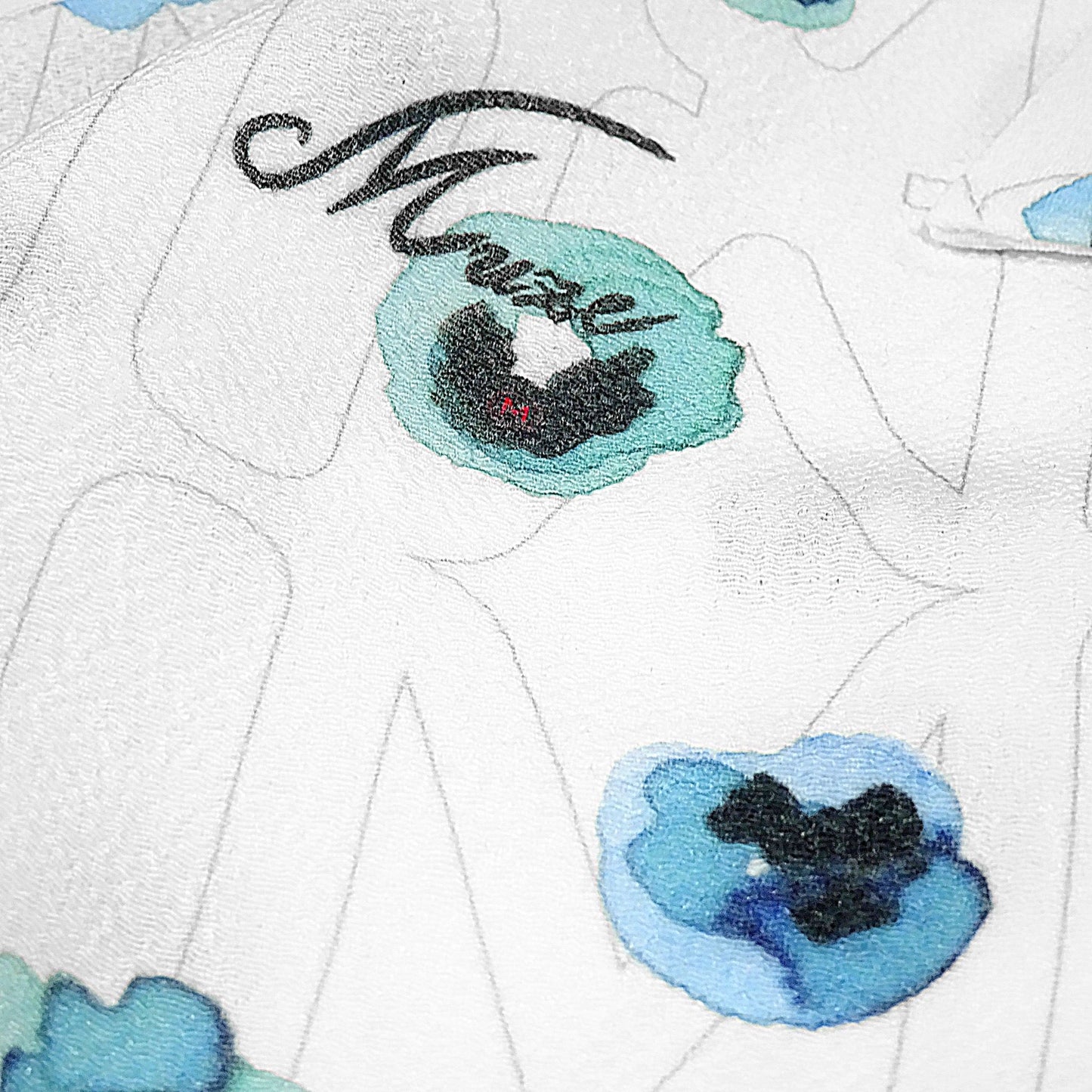 MUZE TURQUOISE LABEL - FLOWER HANDWRITING LOGO OPEN COLLAR SHIRT(WHITE) ミューズ 2023年春夏 グラフィックシャツ ホワイト