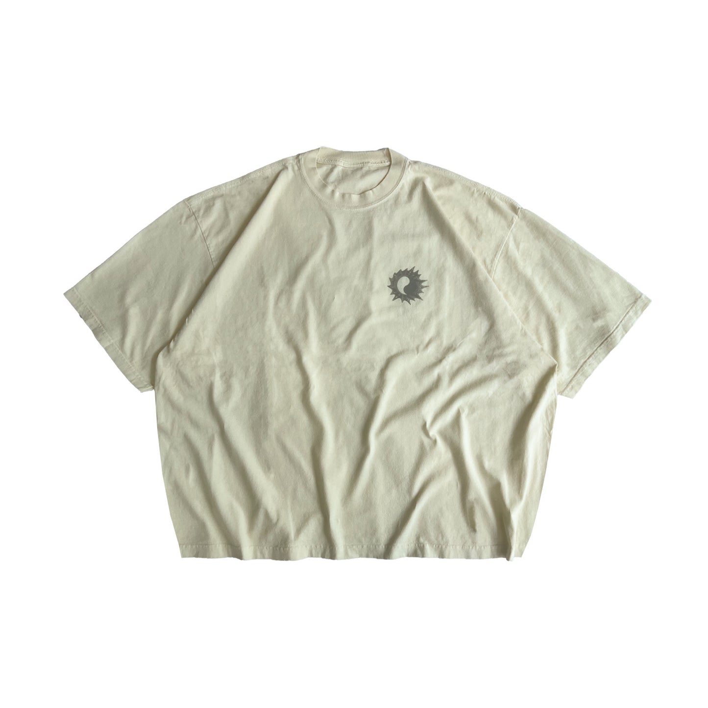 MUZE BLACK LABEL -【ACID YIN-YANG FLOCKY PRINT T-SH(NATURAL)】ミューズ インヤン Tシャツ フロッキー ナチュラル