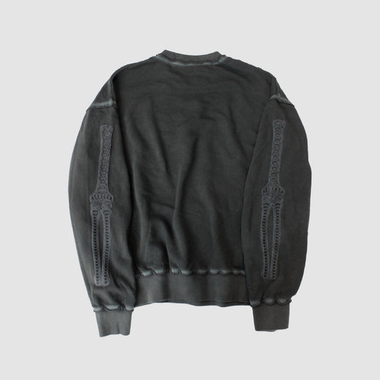 MUZE TURQUOISE LABEL - ×el conductorH Cord Embroidered Crew Neck Sweater(BONES)ミューズ コンダクター 刺繍 クルーネック スウェット