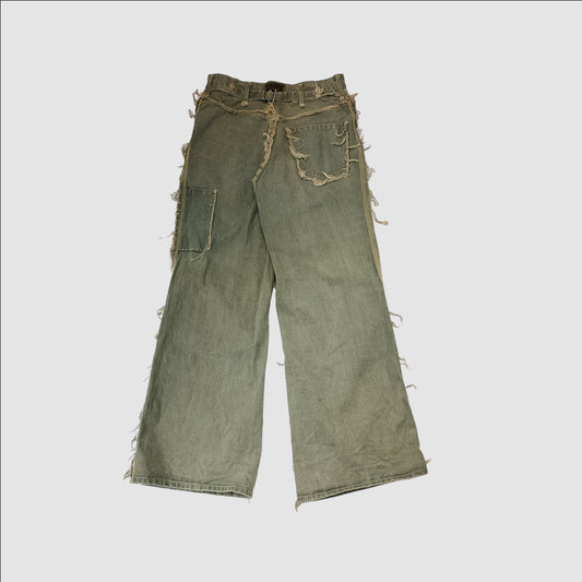 MINUS - Slash Seam Tuck Wide(Classic Denim)(Dust Sax)