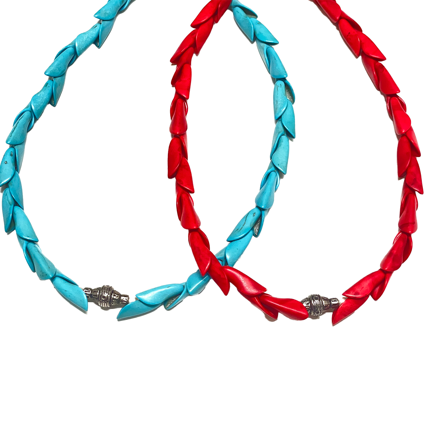 GARA -【FISH BONE NECKLACE(SAX)】ガラ ビーズ ネックレス ターコイズ サックス – MUZE TOKYO