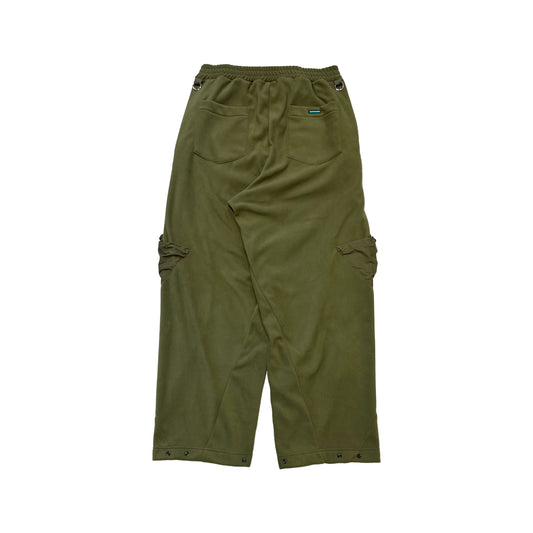 MUZE TURQUOISE LBEL -【FLEECE CURVE CARGO PANTS(KHAKI)】ミューズ フリース カーブ カーゴパンツ カーキ