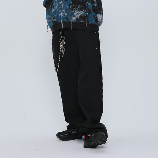 MUZE TURQUOISE LABEL -【SWEAT DOCKING DENIM TROUSERS(BLACK)】 ミューズ スウェット ドッキング デニム トラウザー ブラック