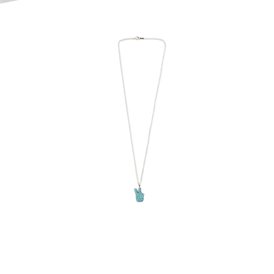 MUZE × WWM【PEACE FUCK NECKLACE(SV925)】ピース ファック ネックレス シルバー ターコイズ