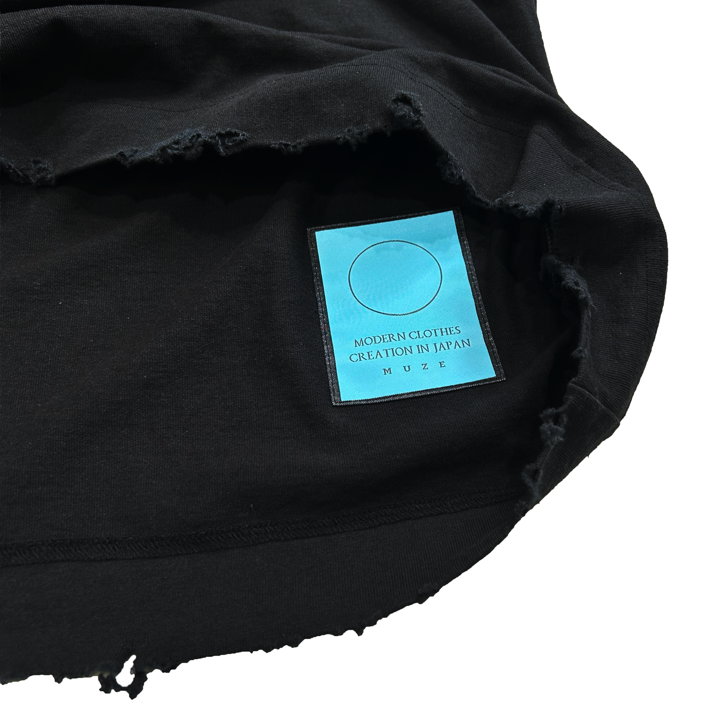 MUZE TURQUOISE LABEL  -【DAMAGE SKIPPER TEE (BLACK)】ミューズ ダメージスキッパーTシャツ ブラック