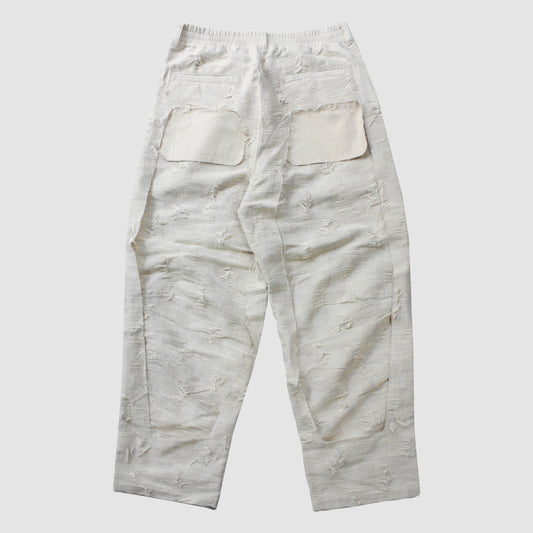 MUZE TURQUOISE LABEL - ×MINUS CUT JACQUARD 3D TROUSERS(OFF WHITE)ミューズ マイナス カットジャガード トラウザー オフホワイト