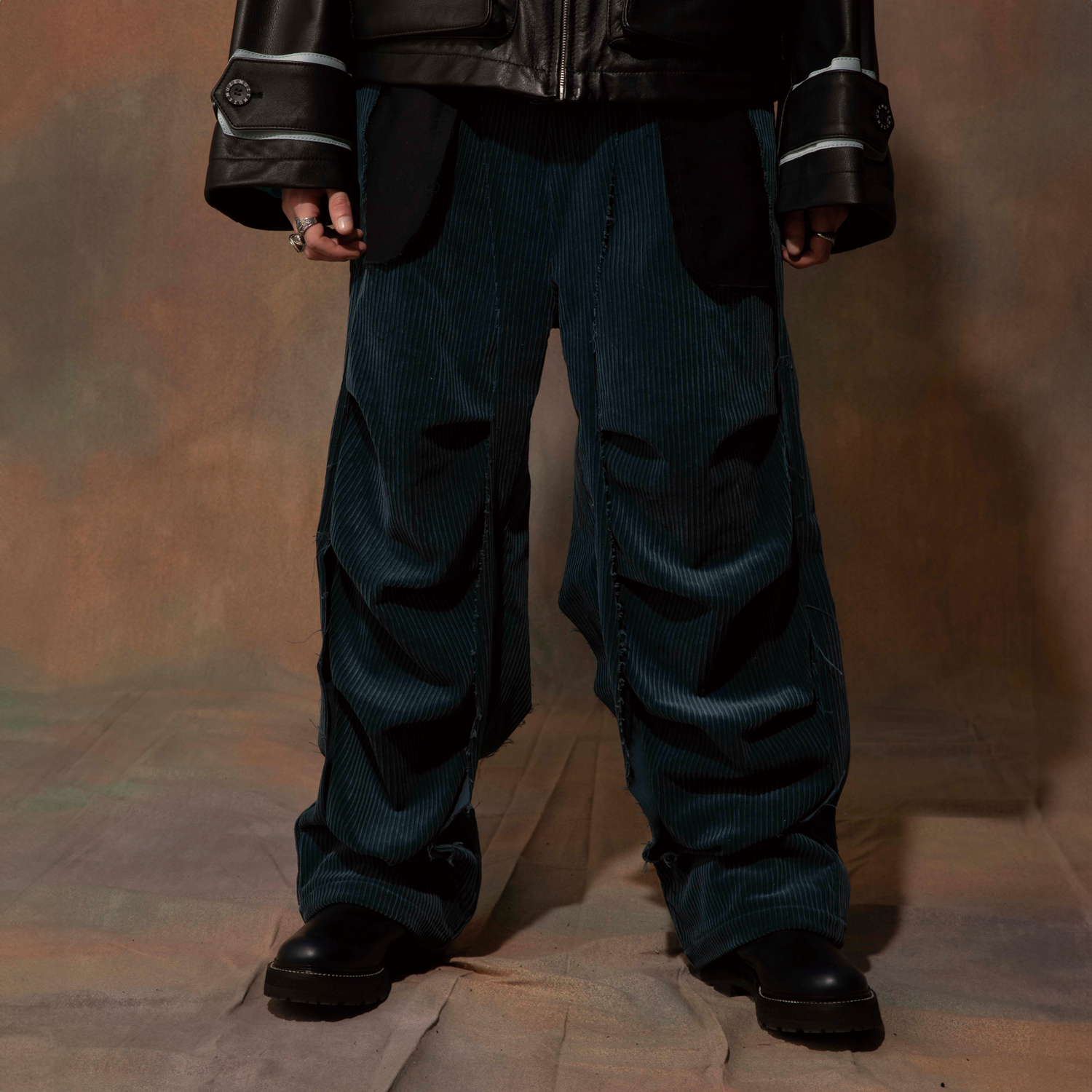 MUZE TURQUOISE LABEL - CORDUROY 3D TROUSERS(BLUE) ミューズ MUZE TURQUOISE LABEL - CORDUROY 3D TROUSERS(BLUE) ミューズ