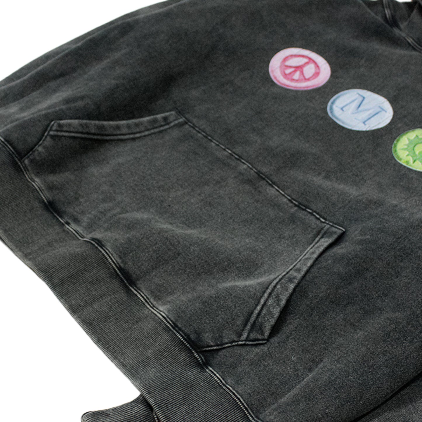 MUZE®︎ TURQUOISE LABEL -【MUZE®︎ MICROMAXIMUM TABLET STONE BIOBLEACH WIDE SWEAT HOODIE】ミューズ マイクロマキシマム タブレット ストーン バイオブリーチ ワイド スウェット フーディ