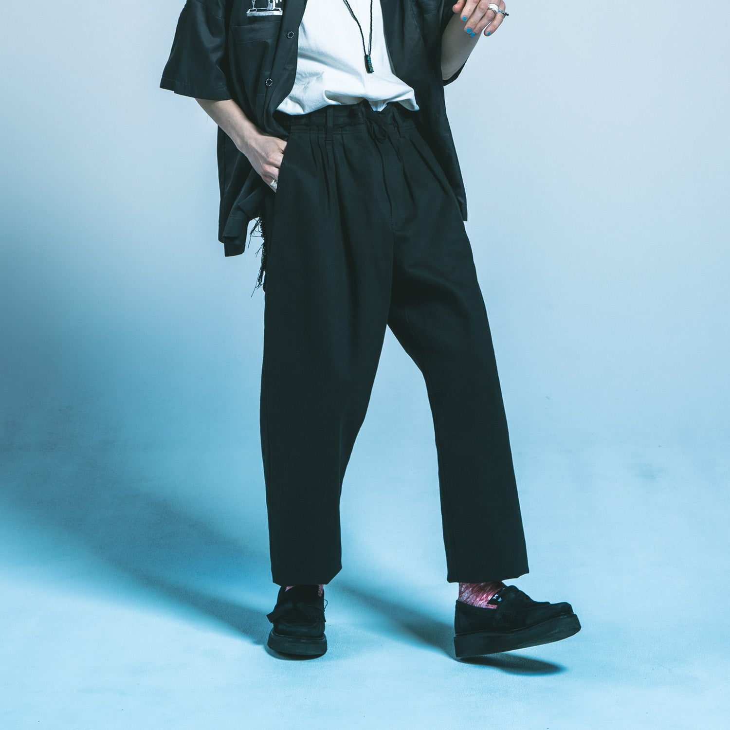 MUZE TURQUOISE LABEL - CIRCUIT WIDE DENIM TROUSERS(BLACK) ミューズ デニム トラウザー  ブラック