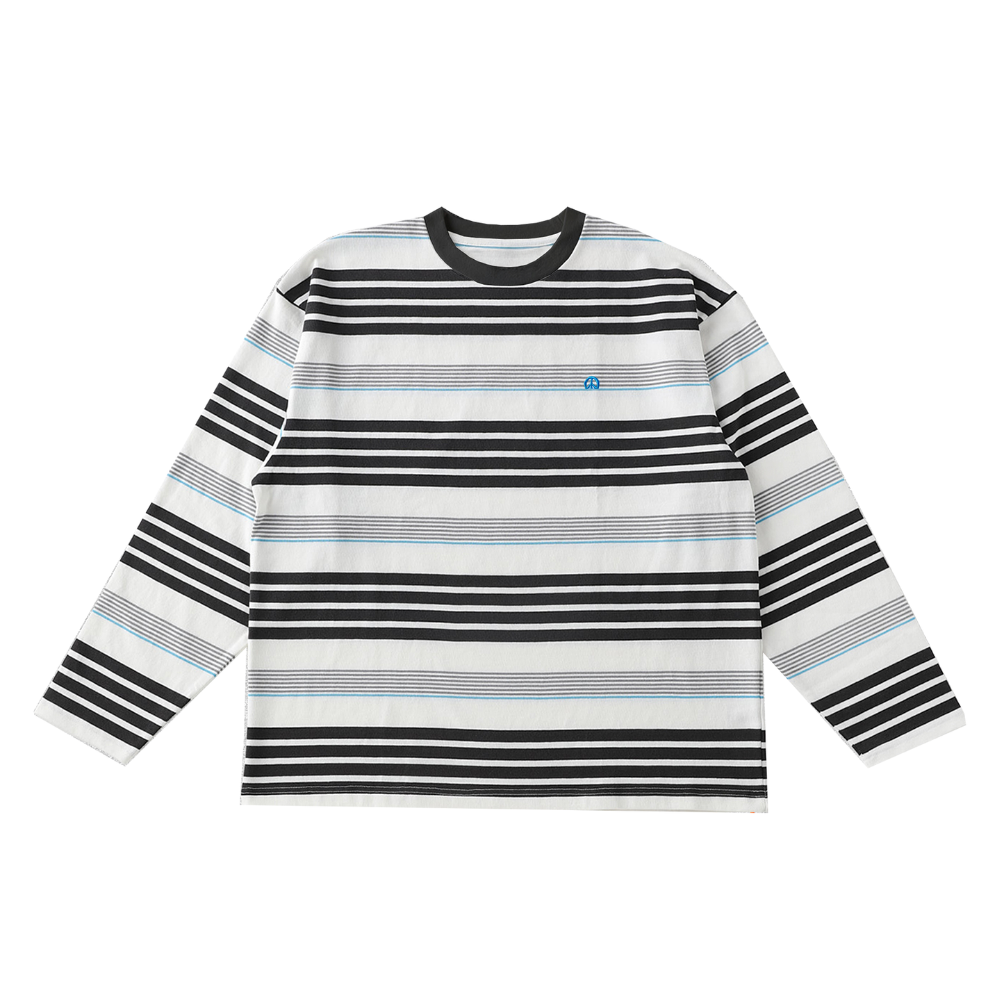 MUZE®︎ TURQUOISE LABEL ×47L - BORDER_LONG_SLEEVE T-SH(WHITE×TURQUOISE)ミューズ ボーダー L/S Tシャツ ホワイト ターコイズ