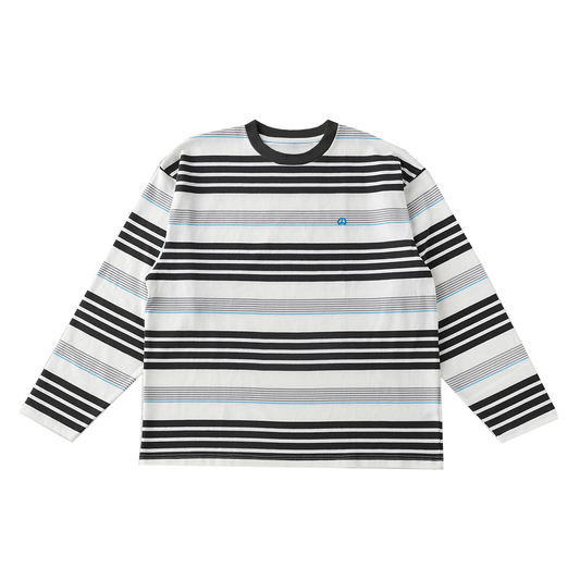 MUZE®︎ TURQUOISE LABEL ×47L - BORDER_LONG_SLEEVE T-SH(WHITE×TURQUOISE)ミューズ ボーダー L/S Tシャツ ホワイト ターコイズ