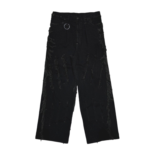 MINUS -【Cut&Slash Twist Lot.20603T(DUST BLACK)】マイナス カット スラッシュシーム パンツ 児島デニム ダート ブラック