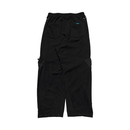 MUZE TURQUOISE LBEL -【FLEECE CURVE CARGO PANTS(BLACK)】ミューズ フリース カーブ カーゴパンツ  ブラック