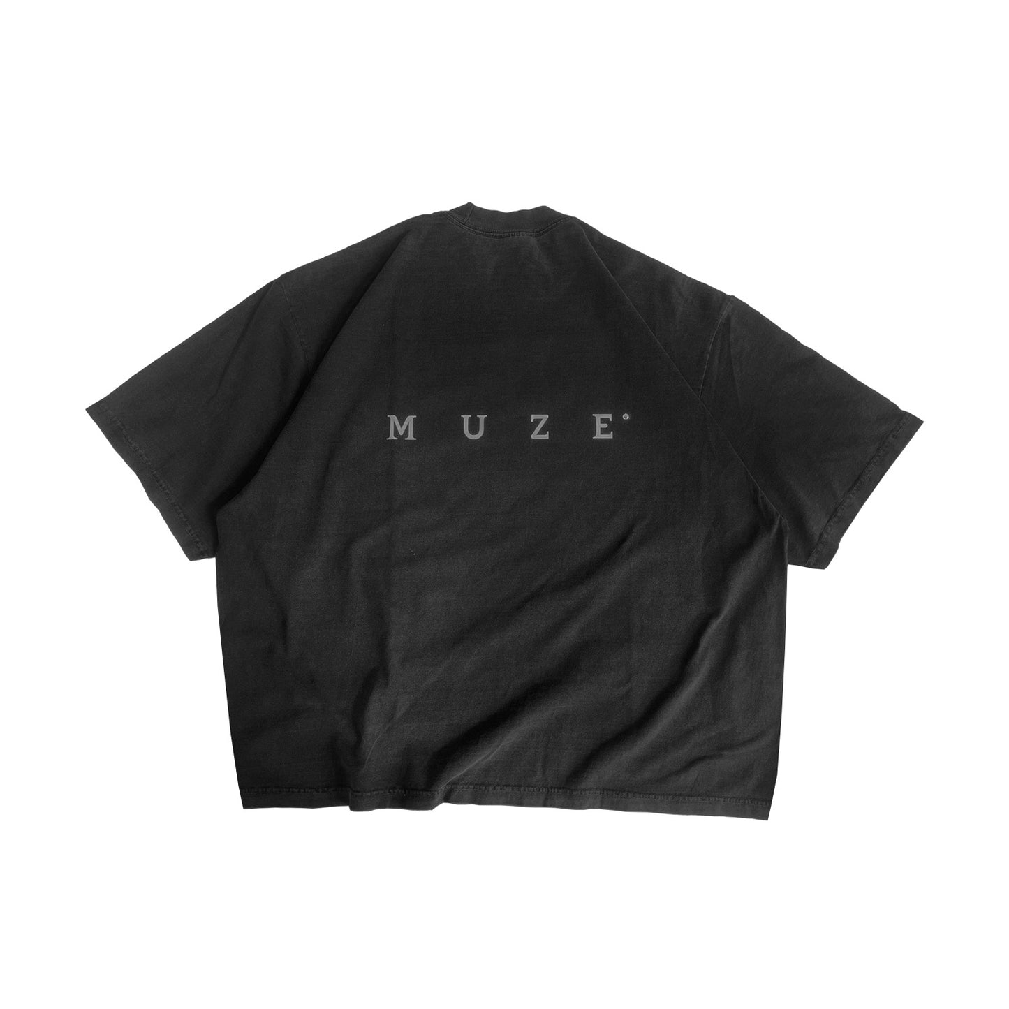 MUZE BLACK LABEL -【MUZE® LOGO REFLECTOR T-SH(PIGMENT BLACK)】ミューズ ロゴ Tシャツ リフレクター ピグメント ブラック