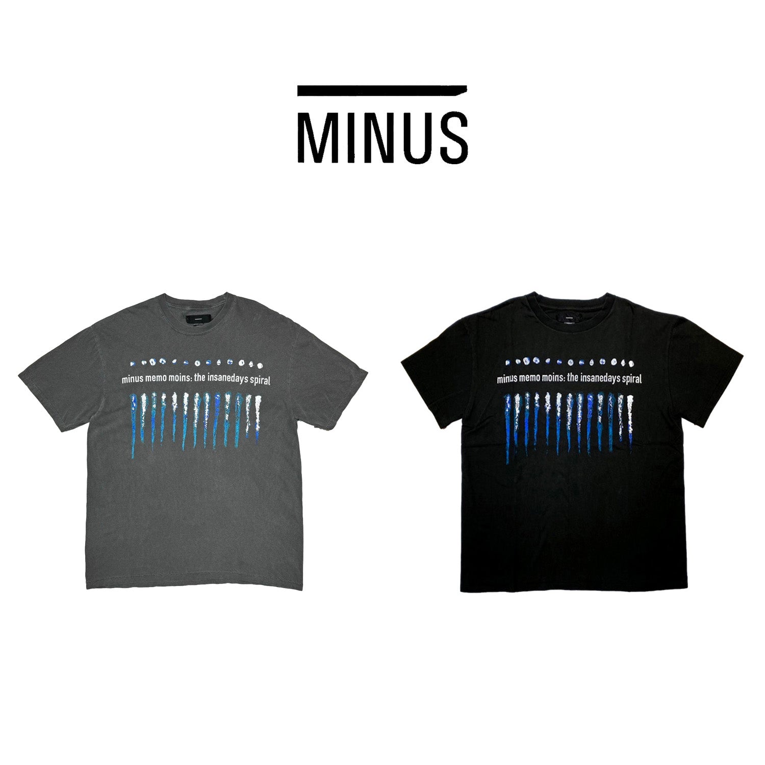 MINUS -【BOOTLEG TEE(SHINE)(10 YEARS BLACK)】マイナス グラフィック Tシャツ カラー ヴィンテージ ブラック