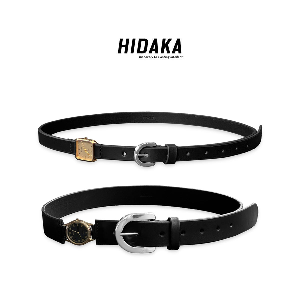 HIDAKA -【VINTAGE WATCH BELT(BLACK)】ヒダカ 時計 ベルト ヴィンテージ ブラック