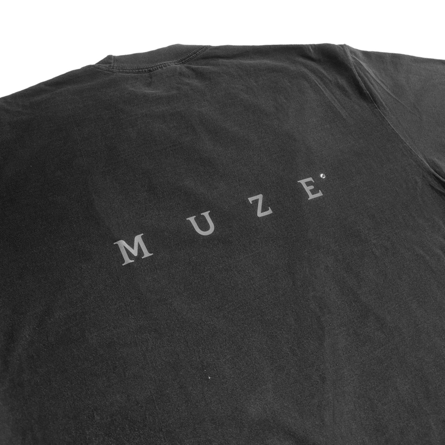 MUZE BLACK LABEL -【MUZE® LOGO REFLECTOR T-SH(PIGMENT BLACK)】ミューズ ロゴ Tシャツ リフレクター ピグメント ブラック