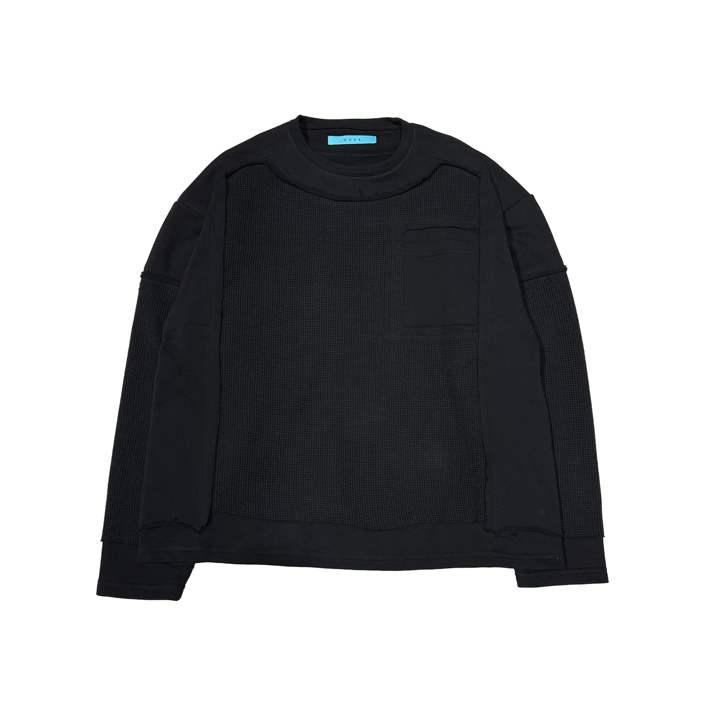 MUZE TURQUOISE LABEL -【MESH DOCKING SWEAT PO(BLACK)】ミューズ