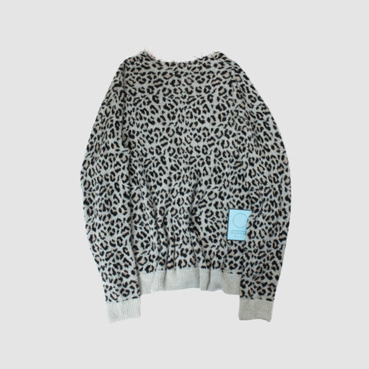 MUZE TURQUOISE LABEL × FACCIES - EX Animal Feather Jqd CD(GRAY)ミューズ 2023年秋冬 ファッチーズ レオパード カーディガン グレー