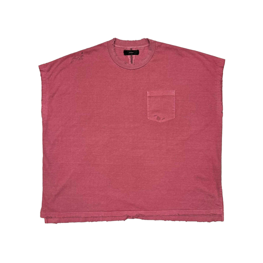 MINUS -【Pocket Tunic With Damaged(FADED SPOT)】マイナス ポケット チュニック ダメージ ブラック Tシャツ