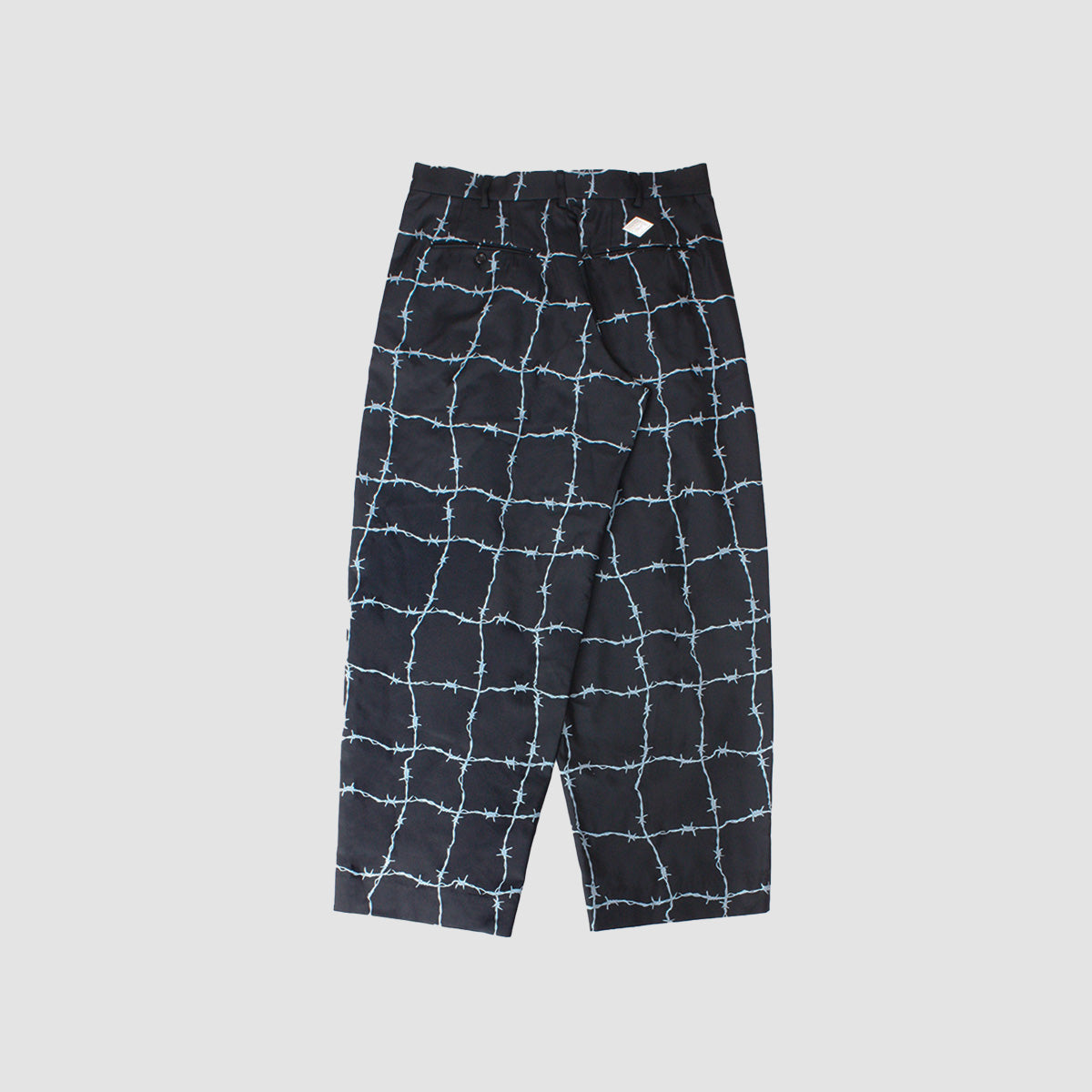 MUZE TURQUOISE LABEL - ×el conductorH WIRE CHECK WIDE TROUSERS(TOUGH BLACK  POLYESTER)(BLACK)