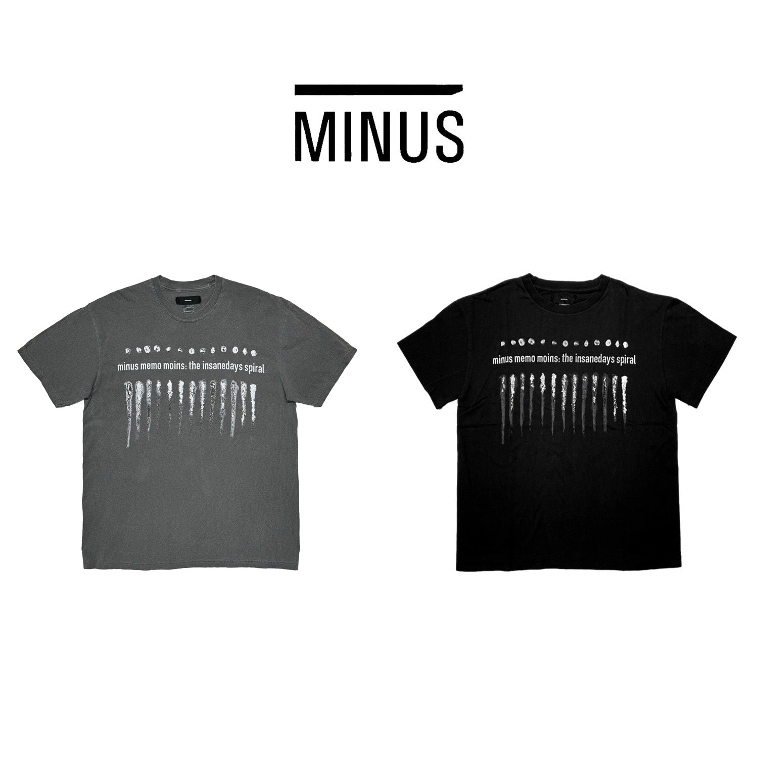 MINUS -【BOOTLEG TEE(MONOCHROMESHINE)(10 YEARS BLACK)】マイナス グラフィック Tシャツ モノクロ  ヴィンテージ ブラック