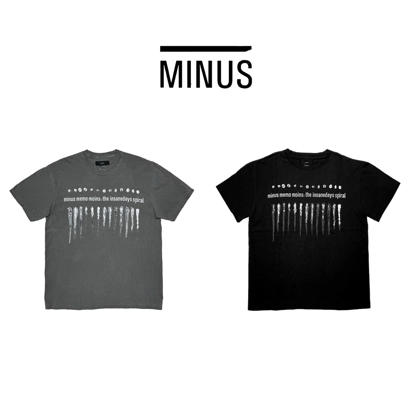 MINUS -【BOOTLEG TEE(MONOCHROMESHINE)(10 YEARS BLACK)】マイナス グラフィック Tシャツ モノクロ ヴィンテージ ブラック