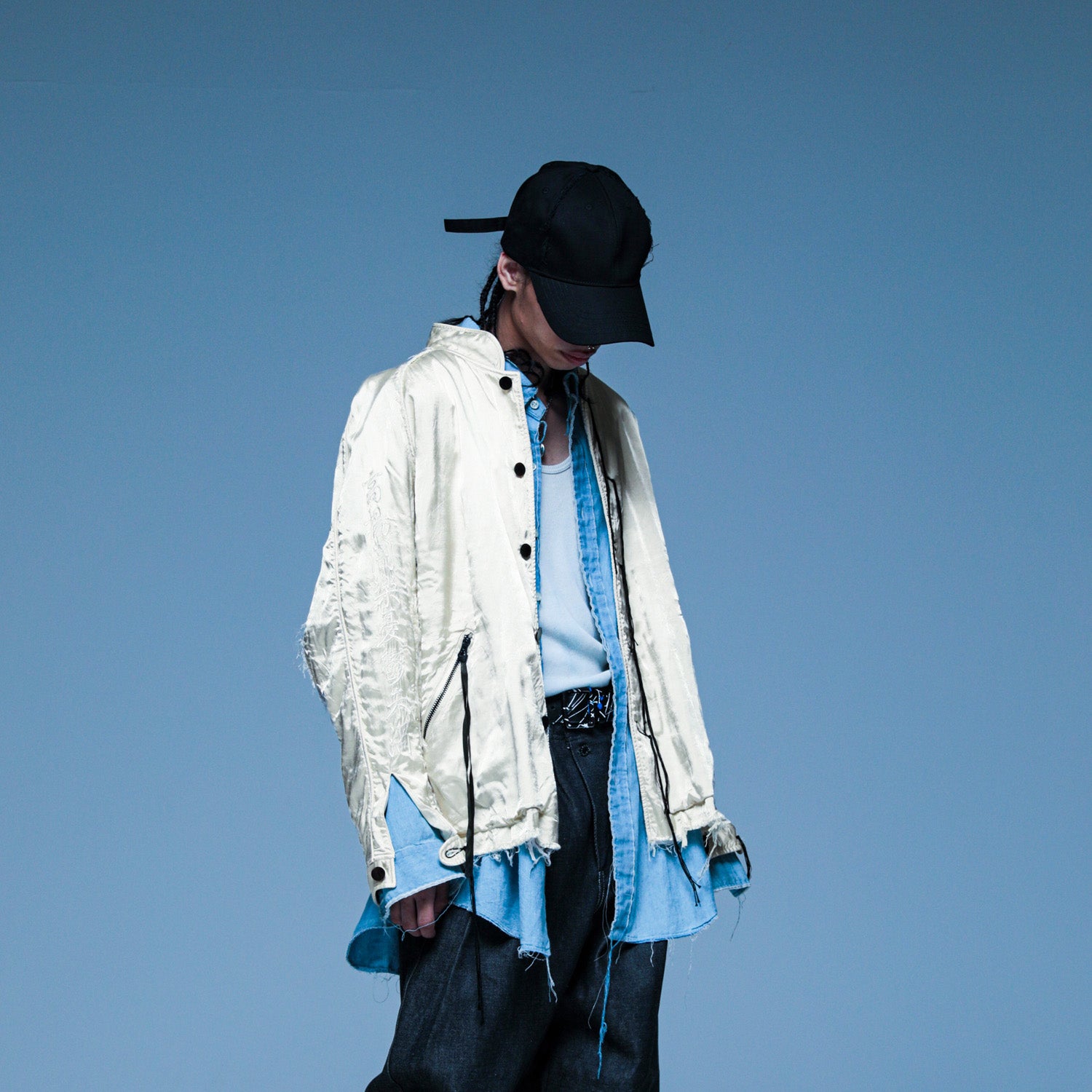 MUZE TURQUOISE LABEL - ×MINUS LOVE JACKET(WASHED SATIN)(CHAMPAGNE