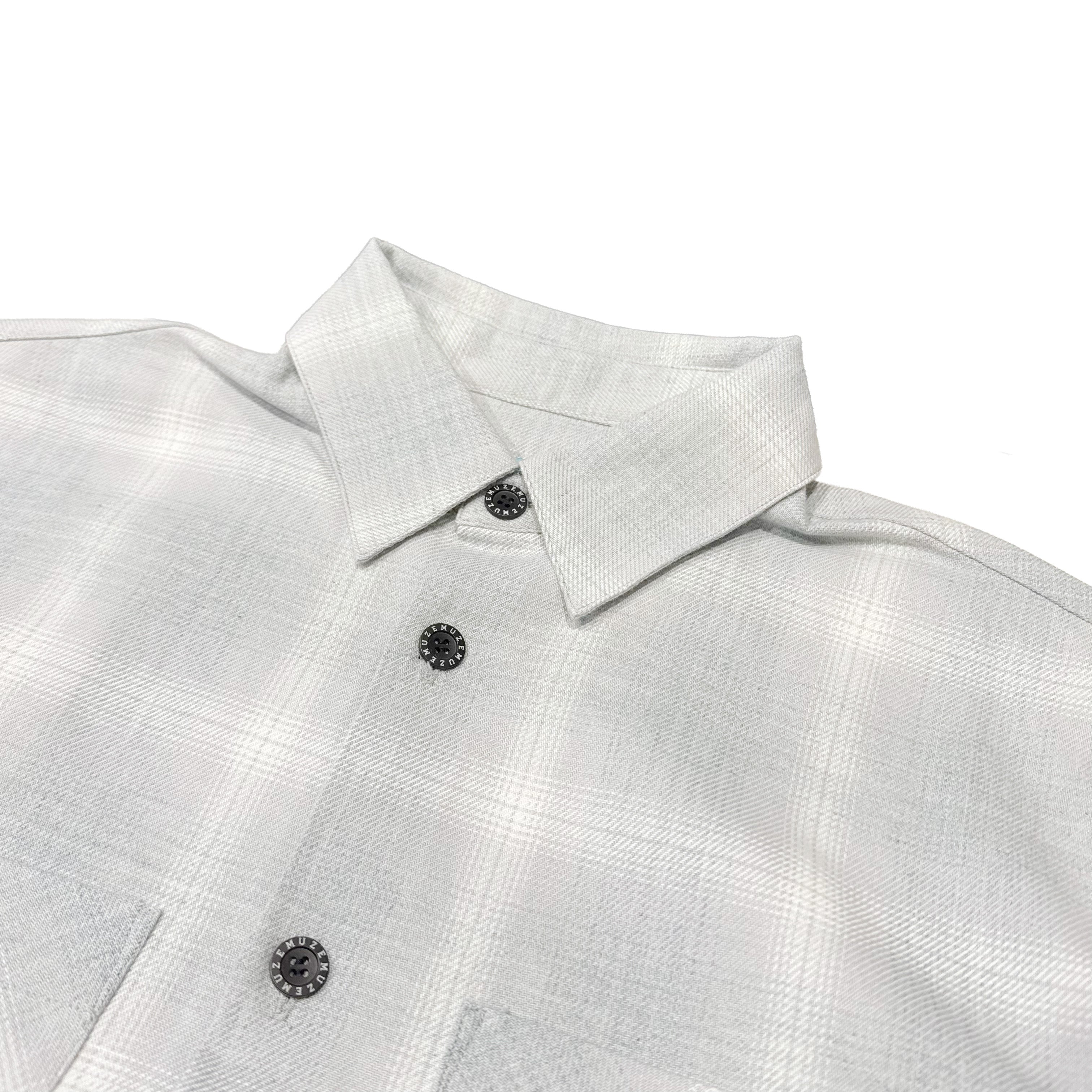 MUZE TURQUOISE LABEL - 【INDIGO TWILL CHECK SHIRT (WHITE