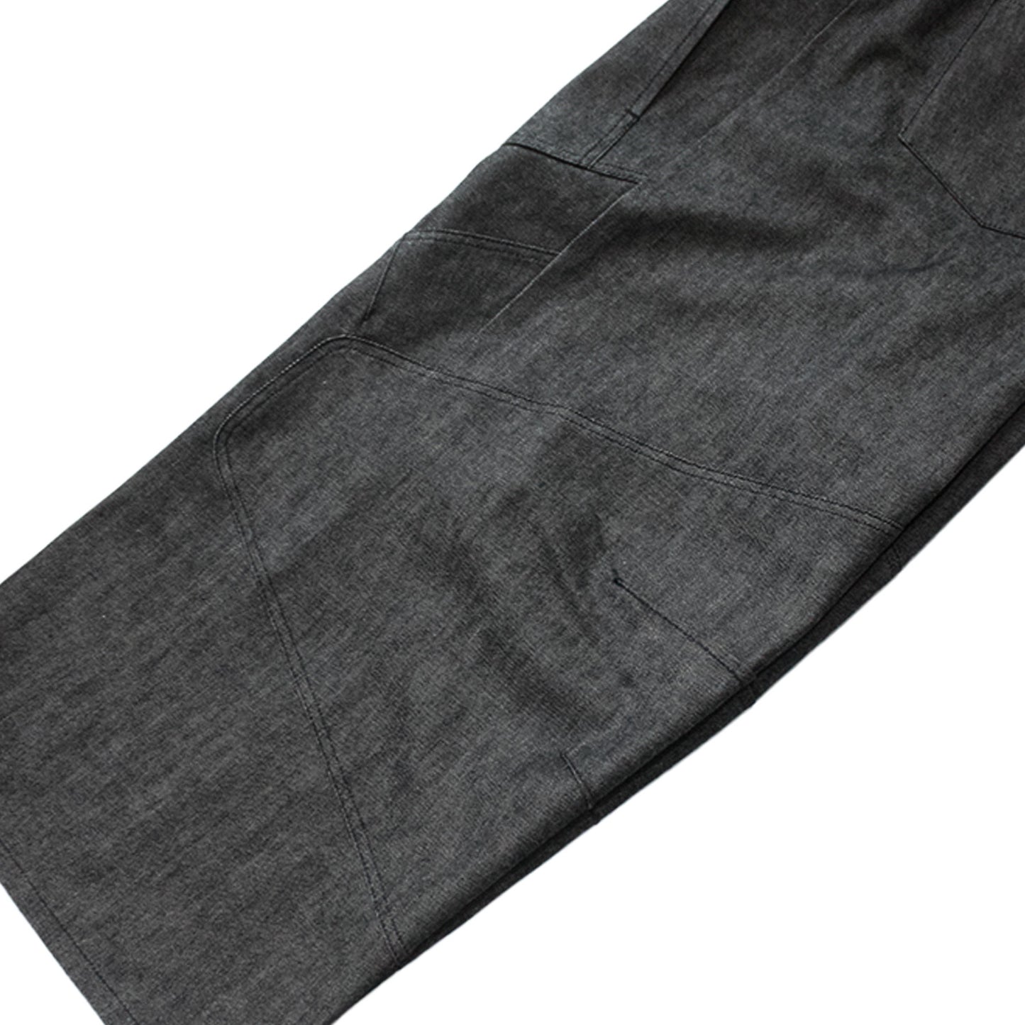 MUZE®︎ TURQUOISE LABEL -【RIGID DENIM COVERD KNEE PANEL TROUSERS(BLACK)】ミューズ リジッドデニム パネル トラウザーズ ブラック