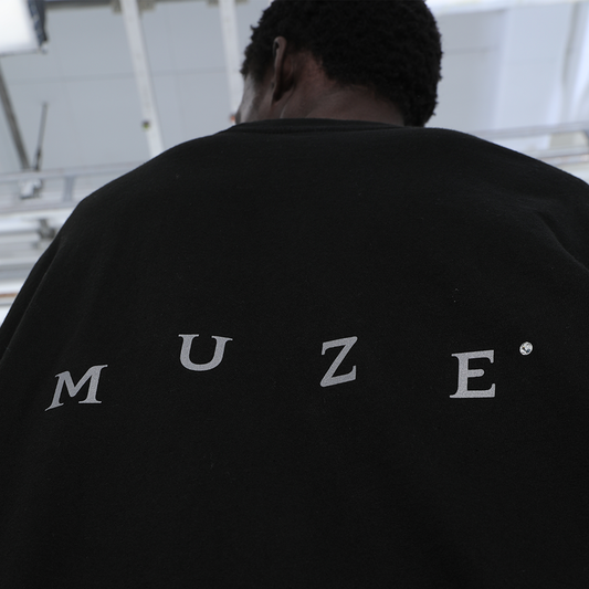 MUZE BLACK LABEL -【MUZE® LOGO REFLECTOR T-SH(BLACK)】ミューズ ロゴ Tシャツ リフレクター ブラック