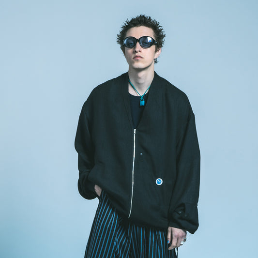 MUZE TURQUOISE LABEL - LIGHT BOMBER BLOUSON(BLACK)ミューズ 2023年春夏 ブルゾン ブラック