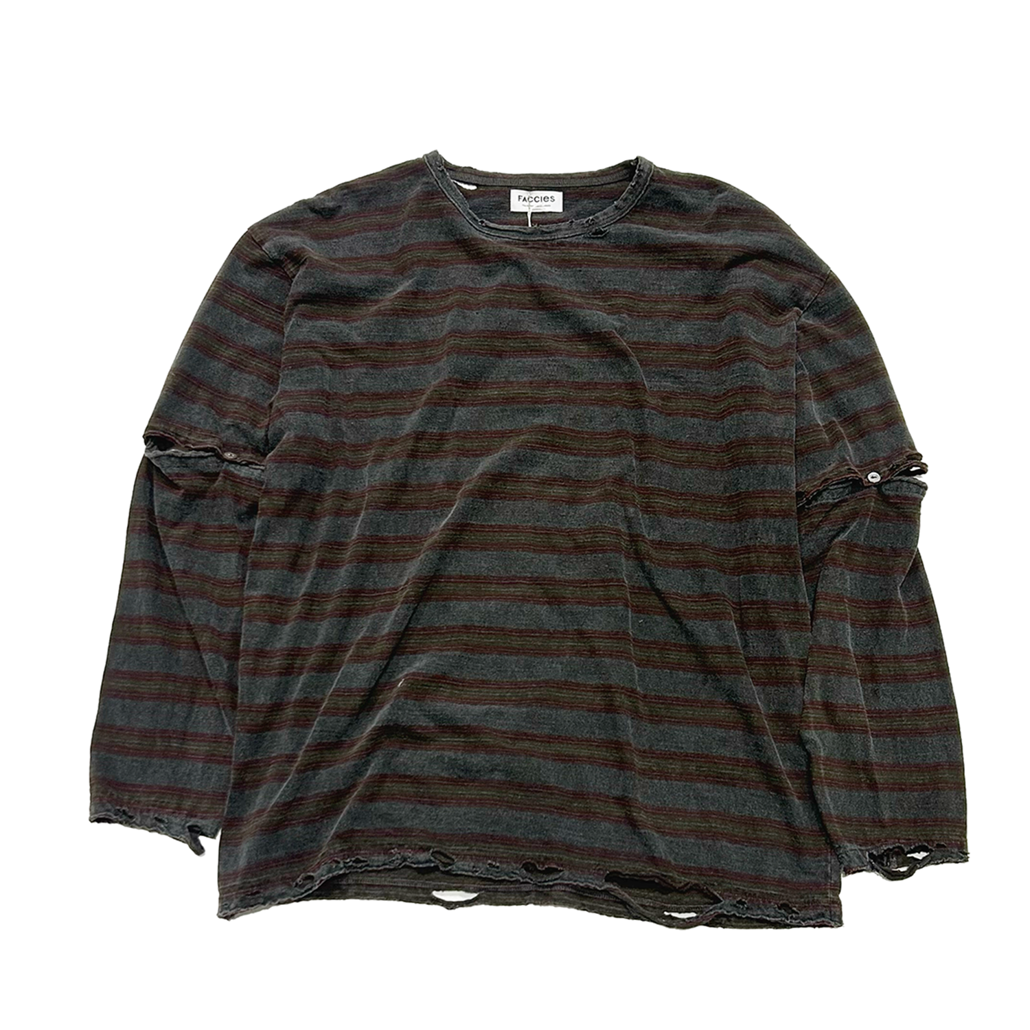 FACCIES -【Vintage Border Detachable sleeves LS (Damage)(BLACK