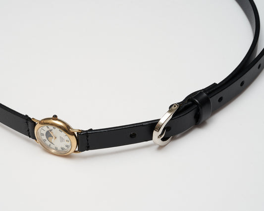 HIDAKA -【VINTAGE WATCH BELT - NARROW(BLACK)】ヒダカ 時計 ベルト ブラック