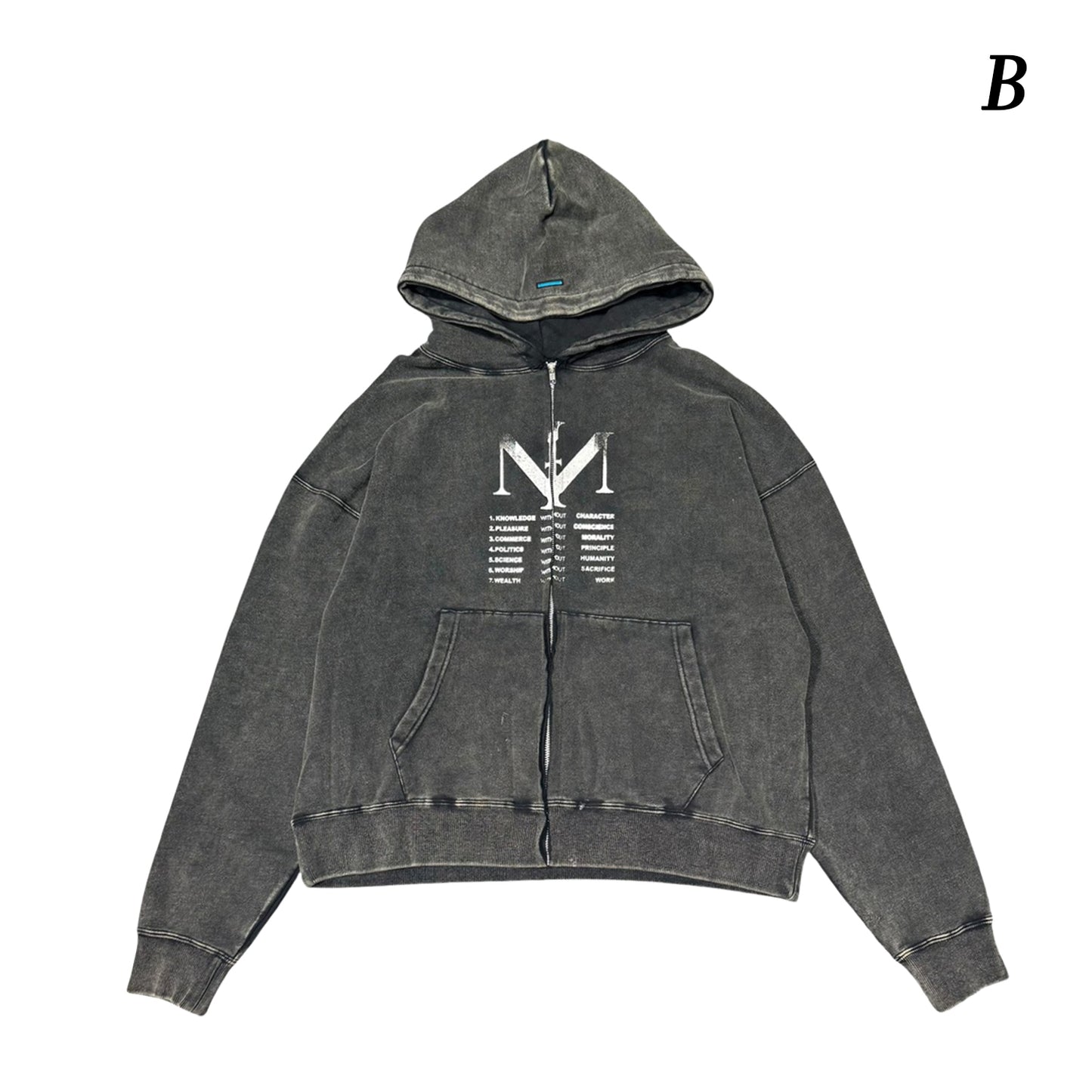 MUZE®︎ -【× MINUS Point Zero part.3 GRAPHIC ZIP HOODIE】ミューズ マイナス ポイントゼロ パート3 グラフィック ジップ フーディー ピグメント ブラック