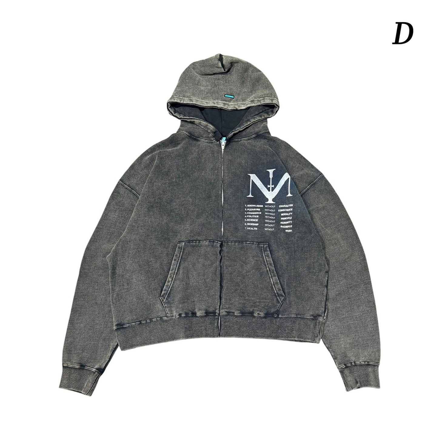 MUZE®︎ -【× MINUS Point Zero part.3 GRAPHIC ZIP HOODIE】ミューズ マイナス ポイントゼロ パート3 グラフィック ジップ フーディー ピグメント ブラック