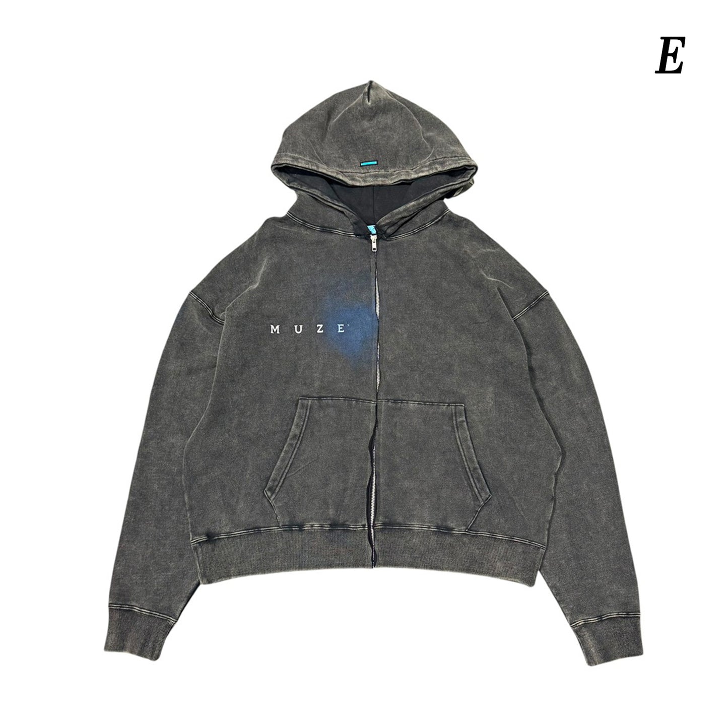 MUZE®︎ -【× MINUS Point Zero part.3 GRAPHIC ZIP HOODIE】ミューズ マイナス ポイントゼロ パート3 グラフィック ジップ フーディー ピグメント ブラック