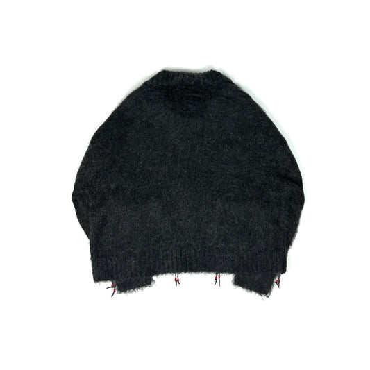 FACCIES -【SHAGGY DRIVERS KNIT JACKET(BLACK)】ファッチーズ シャギー ドライバーズ ニット ブラック