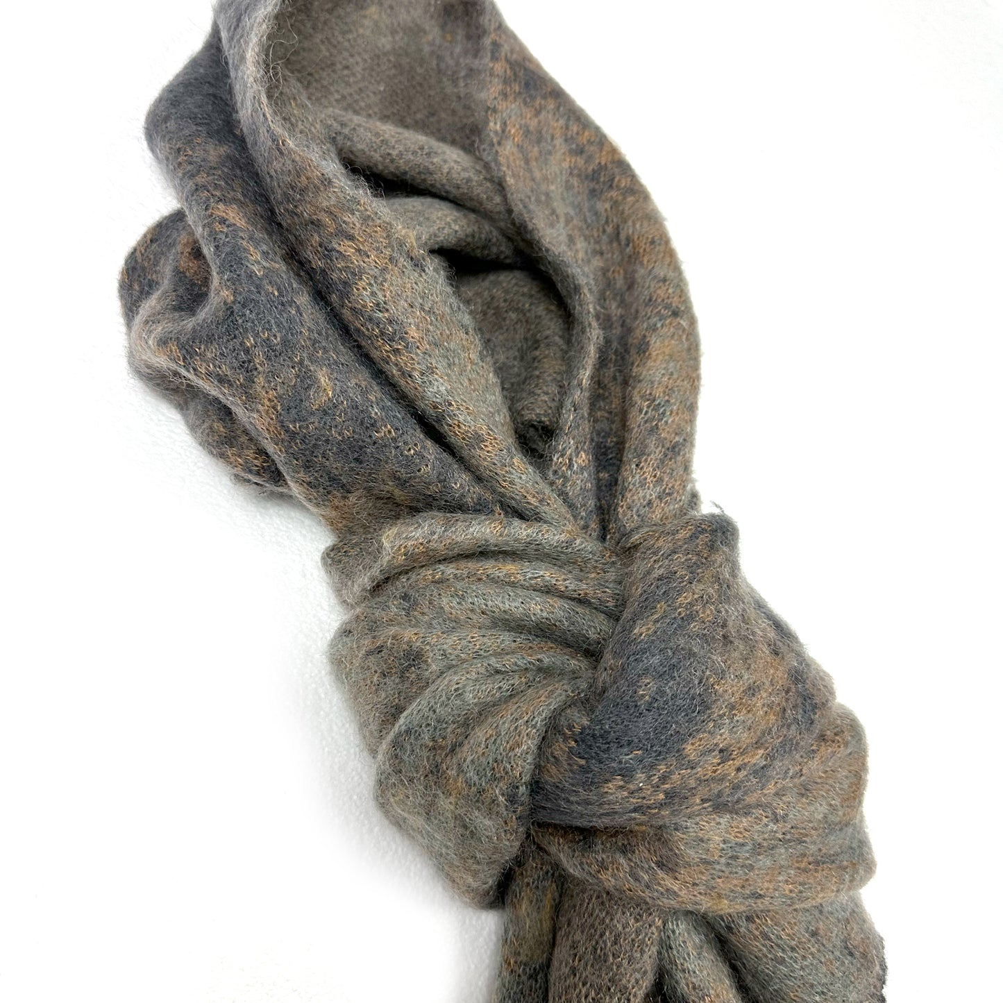 FACCIES - RUSTY JACQUARD MOHAIR KNIT STOLE(BROWN) ファッチーズ ジャガード モヘア ニット ストール ブラウン