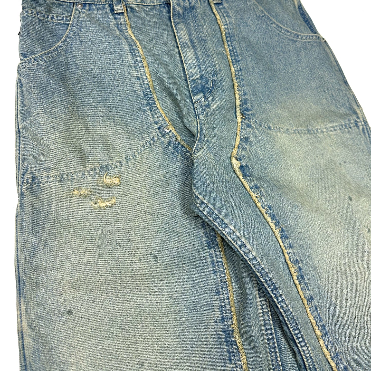 FACCIES - FADED DOUBLE KNEE PAINTER WIDE PT(INDIGO) ファッチーズ ダブルニー ペインターパンツ インディゴ