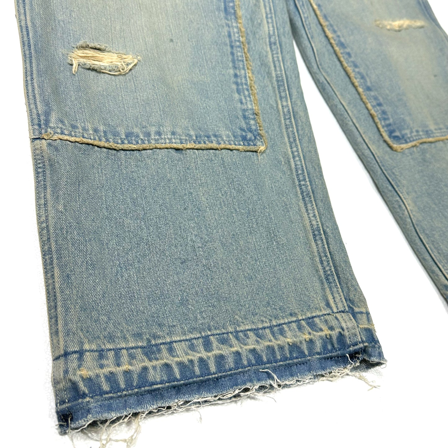 FACCIES - FADED DOUBLE KNEE PAINTER WIDE PT(INDIGO) ファッチーズ ダブルニー ペインターパンツ インディゴ