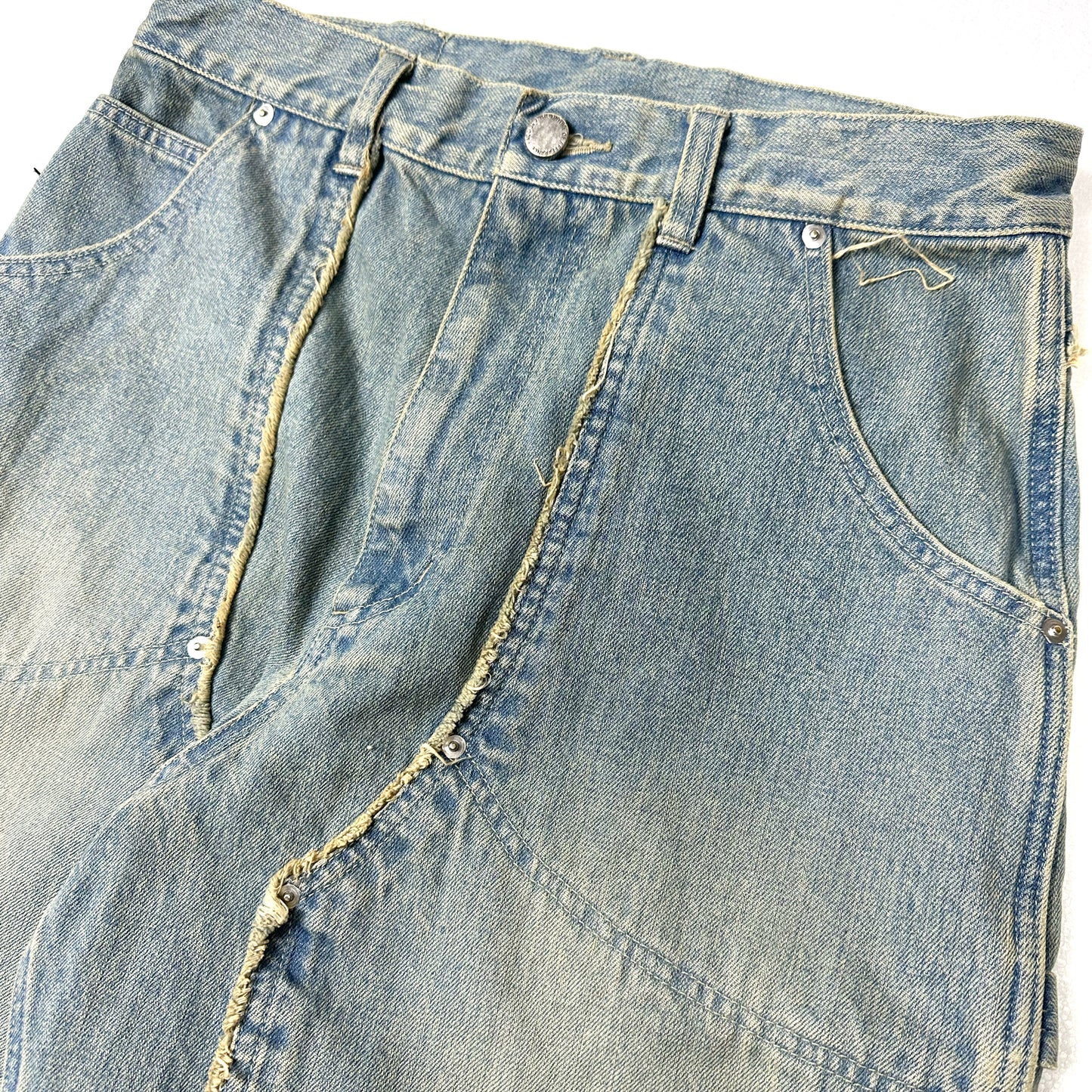 FACCIES - FADED DOUBLE KNEE PAINTER WIDE PT(INDIGO) ファッチーズ ダブルニー ペインターパンツ インディゴ