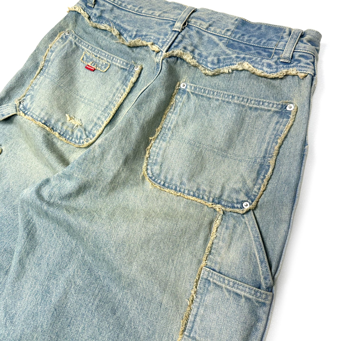 FACCIES - FADED DOUBLE KNEE PAINTER WIDE PT(INDIGO) ファッチーズ ダブルニー ペインターパンツ インディゴ