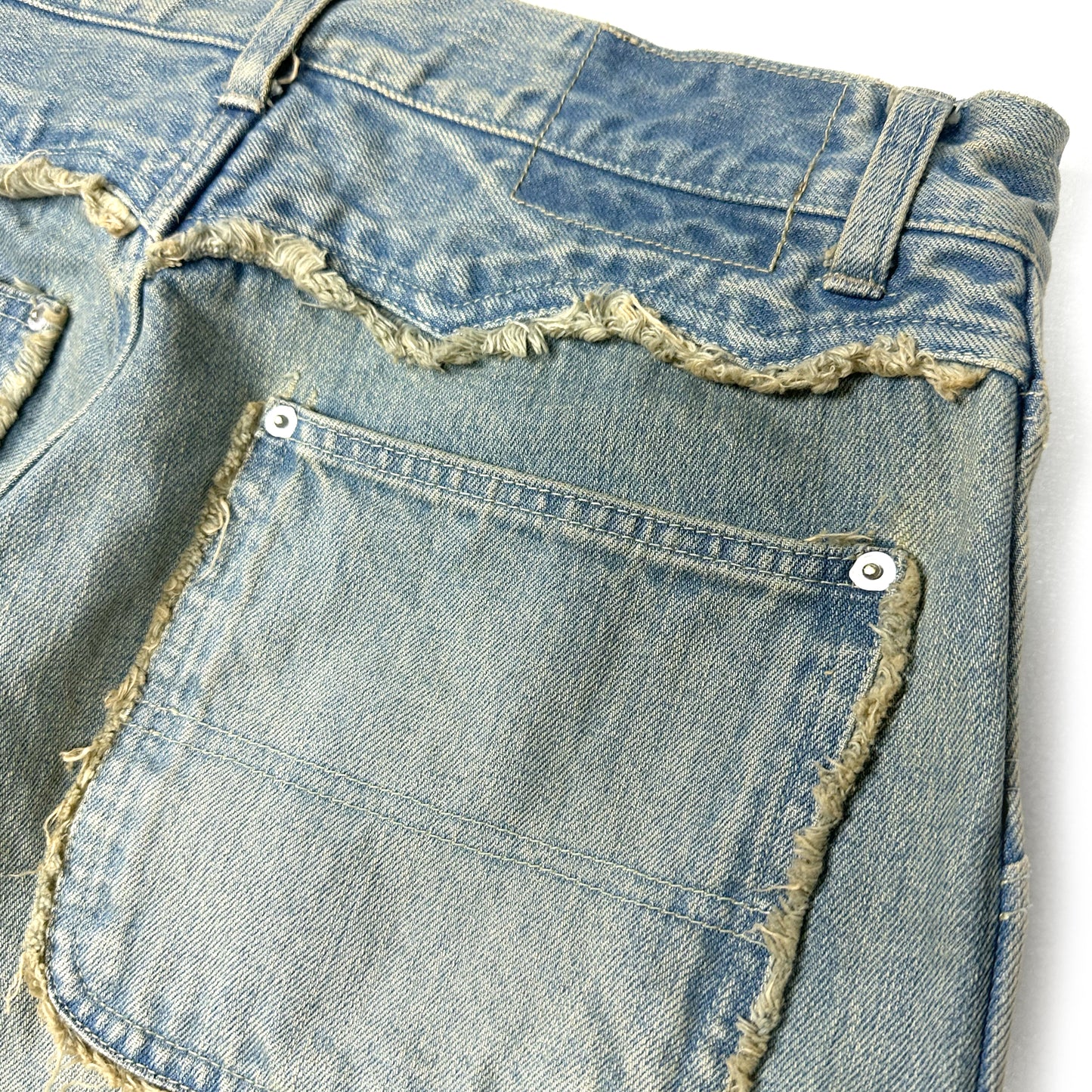 FACCIES - FADED DOUBLE KNEE PAINTER WIDE PT(INDIGO) ファッチーズ ダブルニー ペインターパンツ インディゴ