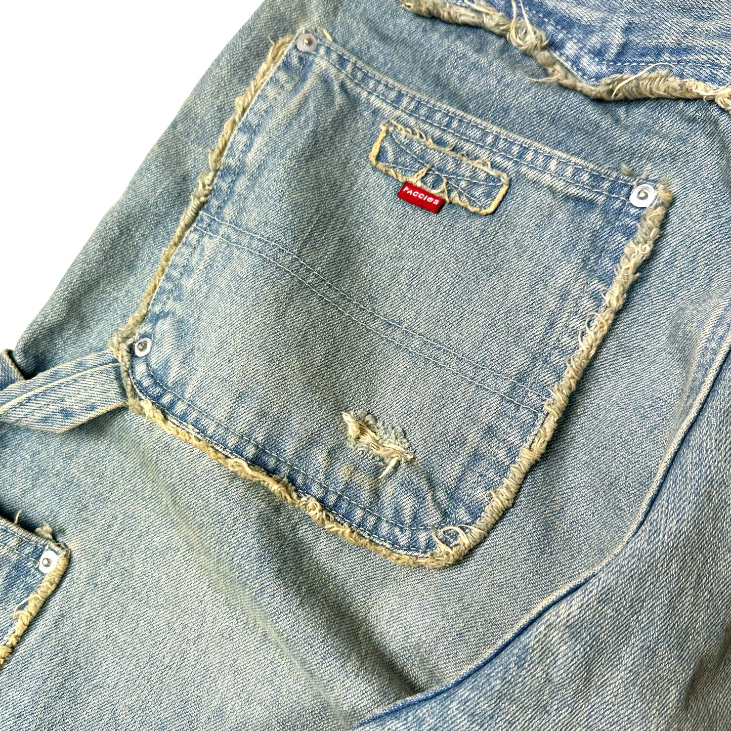 FACCIES - FADED DOUBLE KNEE PAINTER WIDE PT(INDIGO) ファッチーズ ダブルニー ペインターパンツ インディゴ