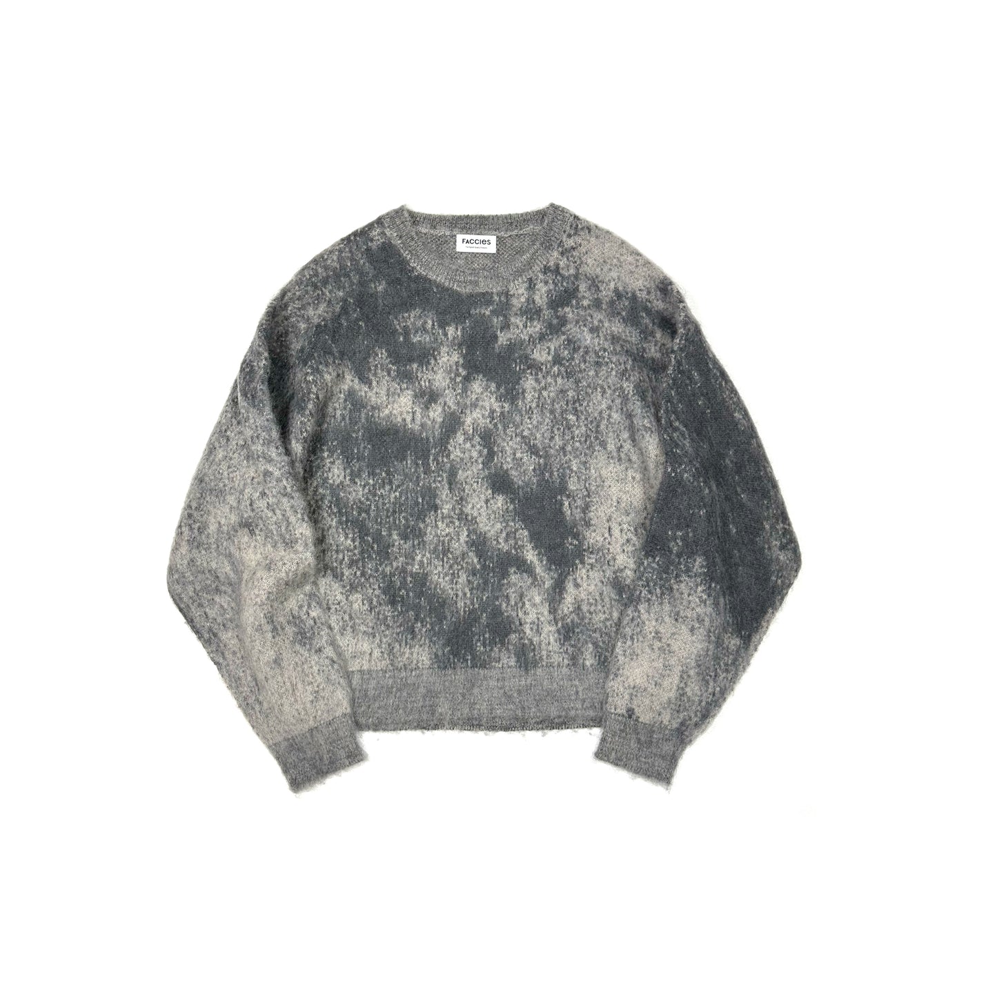FACCIES - RUSTY JACQUARD MOHAIR KNIT PO(GRAY) ファッチーズ ジャガード モヘア ニット グレー