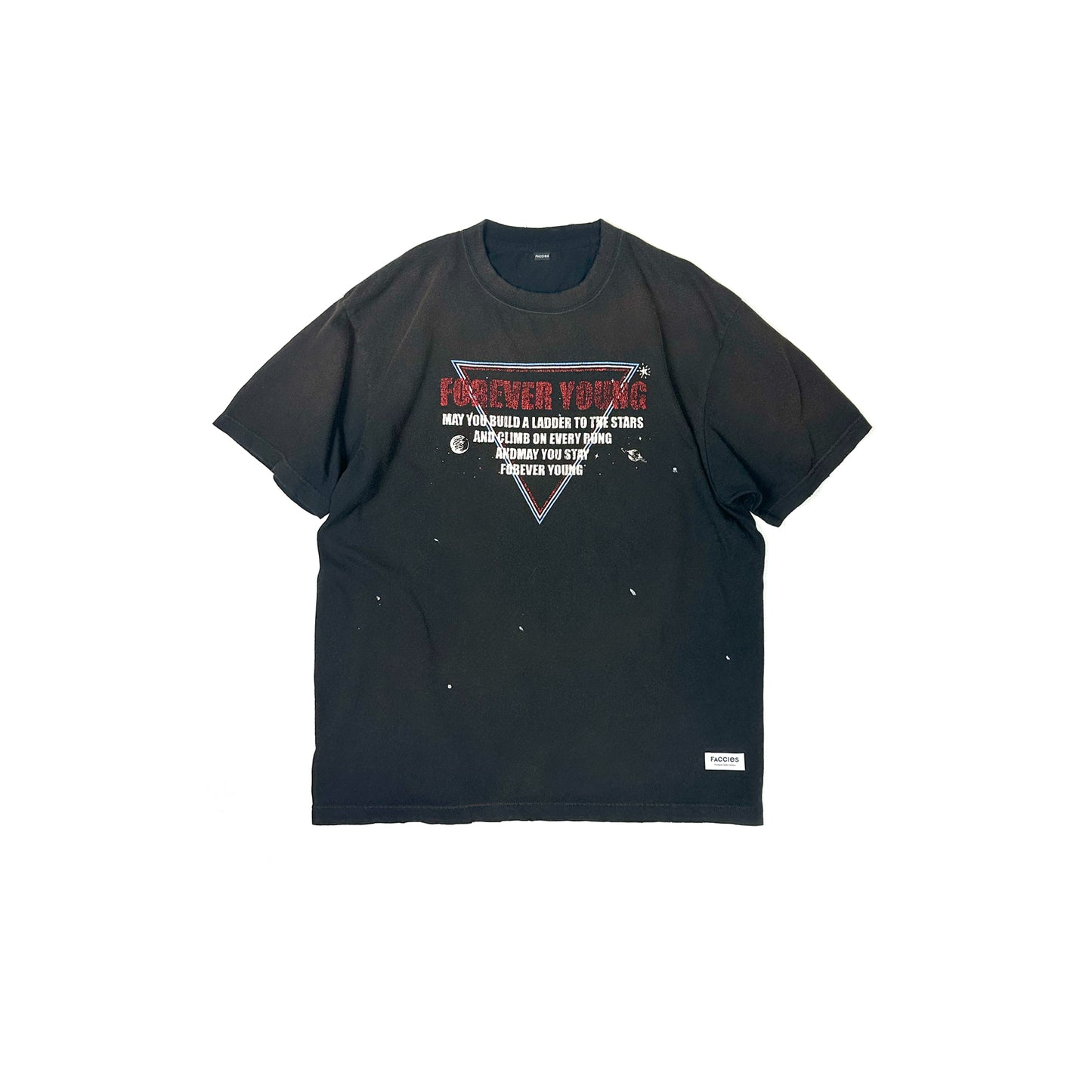 FACCIES -【AGINGA FADE TEE(BLACK】ファッチーズ　エイジング フェード Tシャツ ブラック