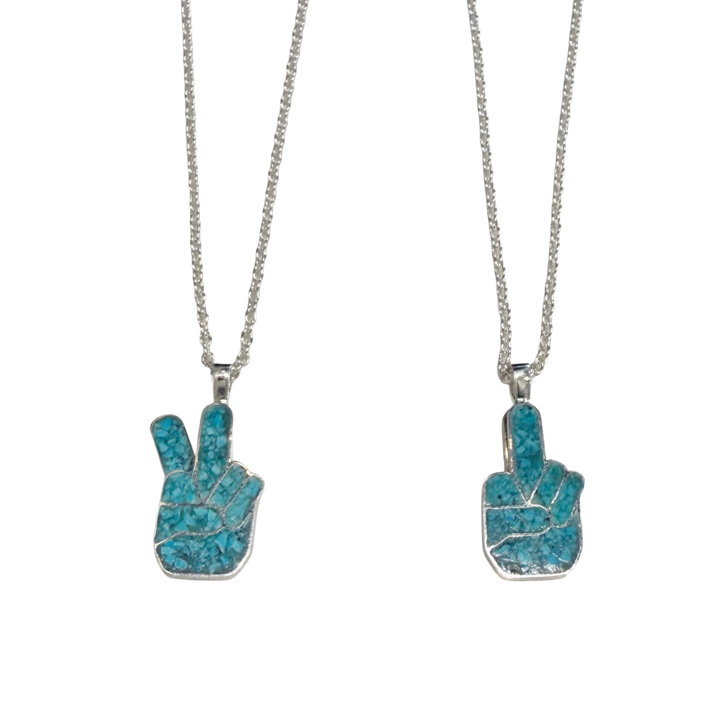 MUZE × WWM【PEACE FUCK NECKLACE(SV925)】ピース ファック ネックレス シルバー ターコイズ