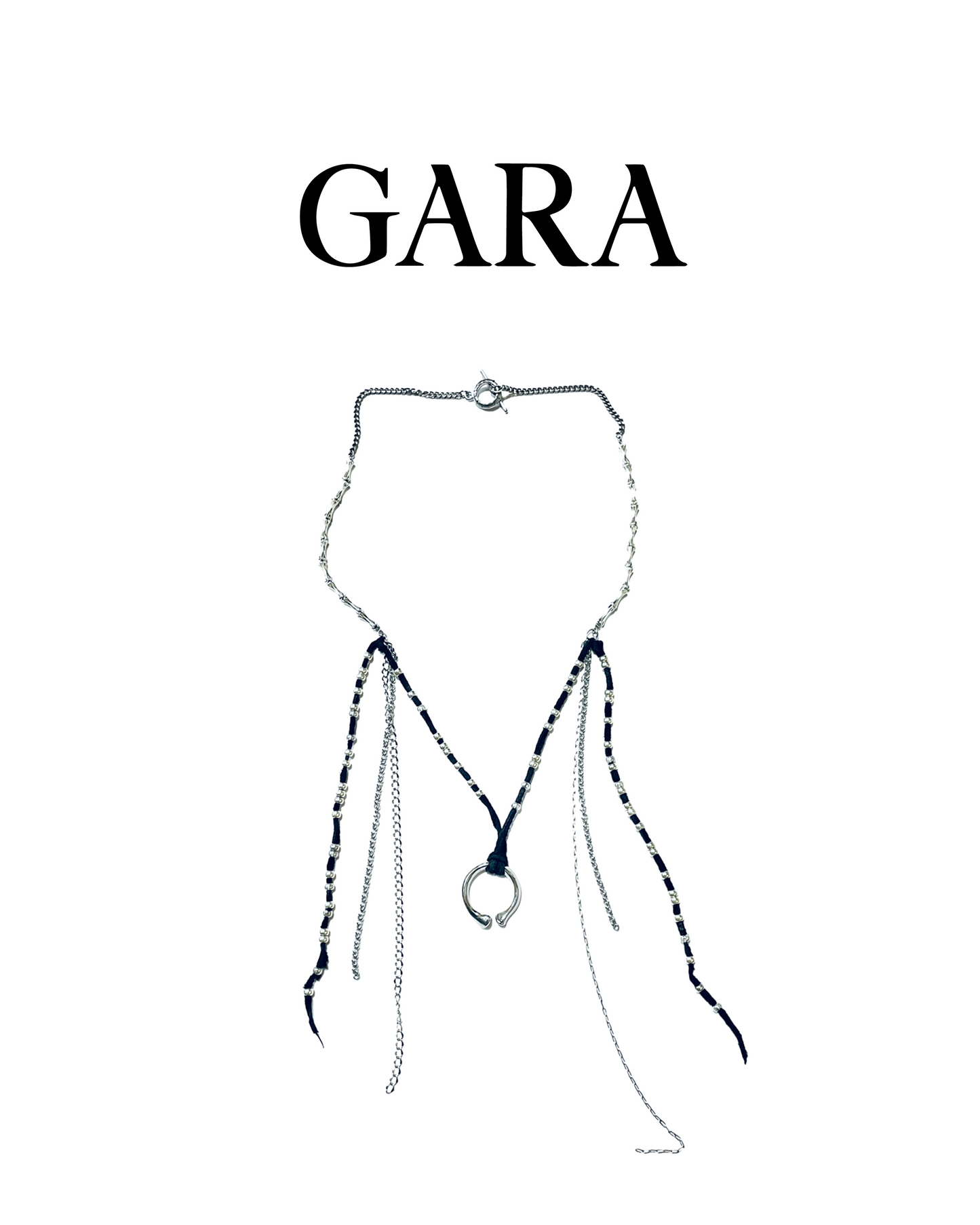GARA - VAGRANT NECKLACE(SILVER×BLACK) ヴァ グラント ネックレス シルバー ブラック
